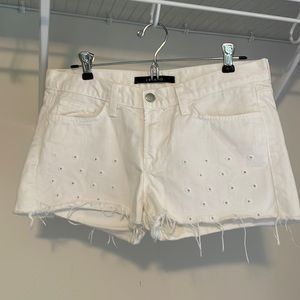 J Brand Womens 27 White Eyelet Jean Shorts